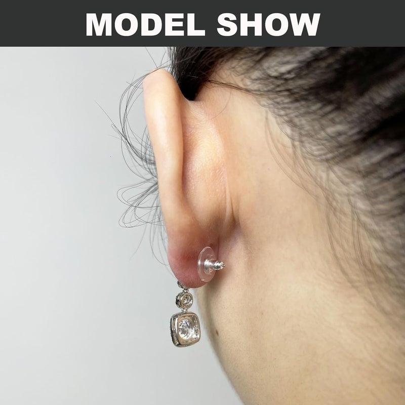 Formulen 925 Sterling Silver Locking Earring Backs Replacements, 18K Gold Earring Backs Replacements for Studs Heavy Droopy Earrings Hypoallergenice No-Irritate Secure Earring Backs for Adults Silver - Image 4